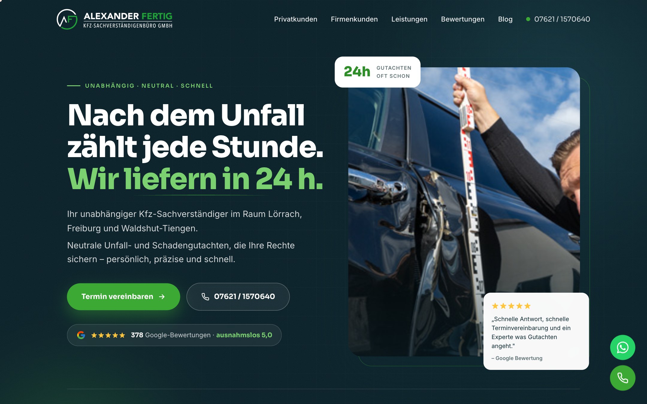 Kfz-Sachverständigenbüro Alexander Fertig – neue Website