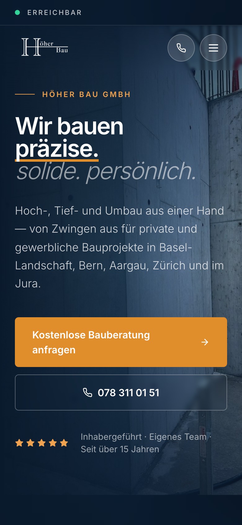 Höher Bau – mobile Ansicht