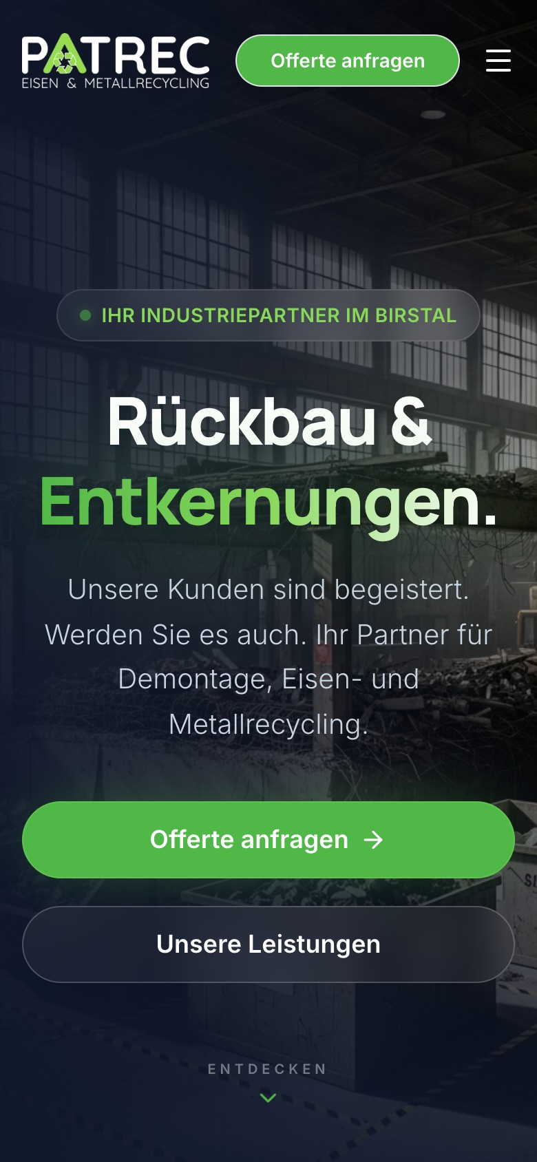 PATREC – mobile Ansicht
