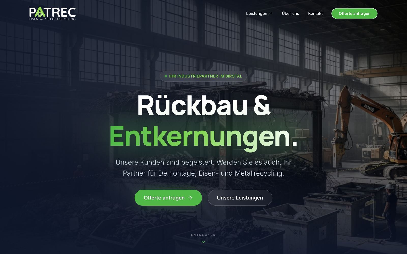 Ausschnitt eines von Infinity Media gestalteten Webauftritts